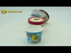 كؤوس الورق المستدامة من الصفائح الذهبية من الآيس كريم كؤوس الورق المعاد تدويرها من الطبقة الغذائية